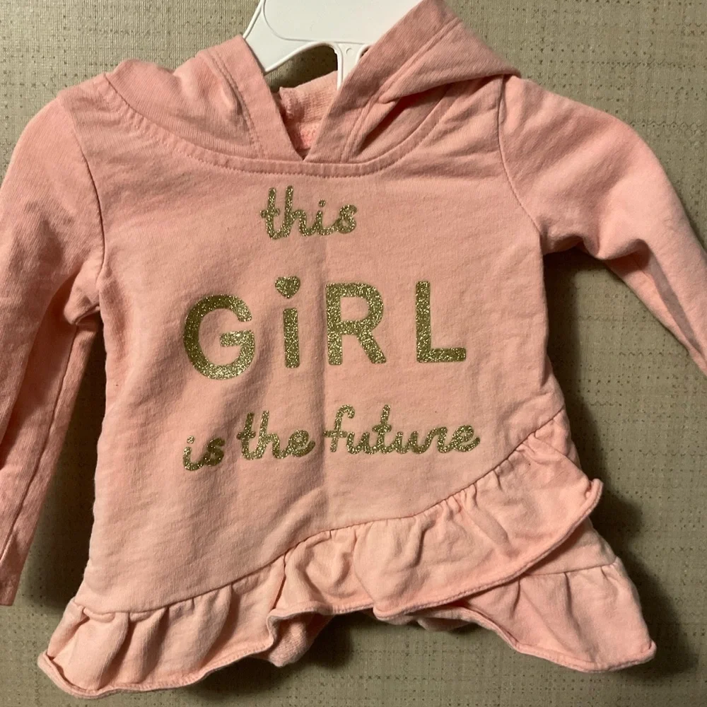 Carter's Pink Hoodie with Gold Text
